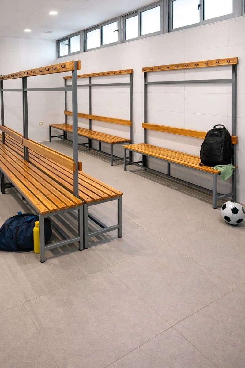 Bancas Dobles Madera con Perchero - 120 (vista alterna)