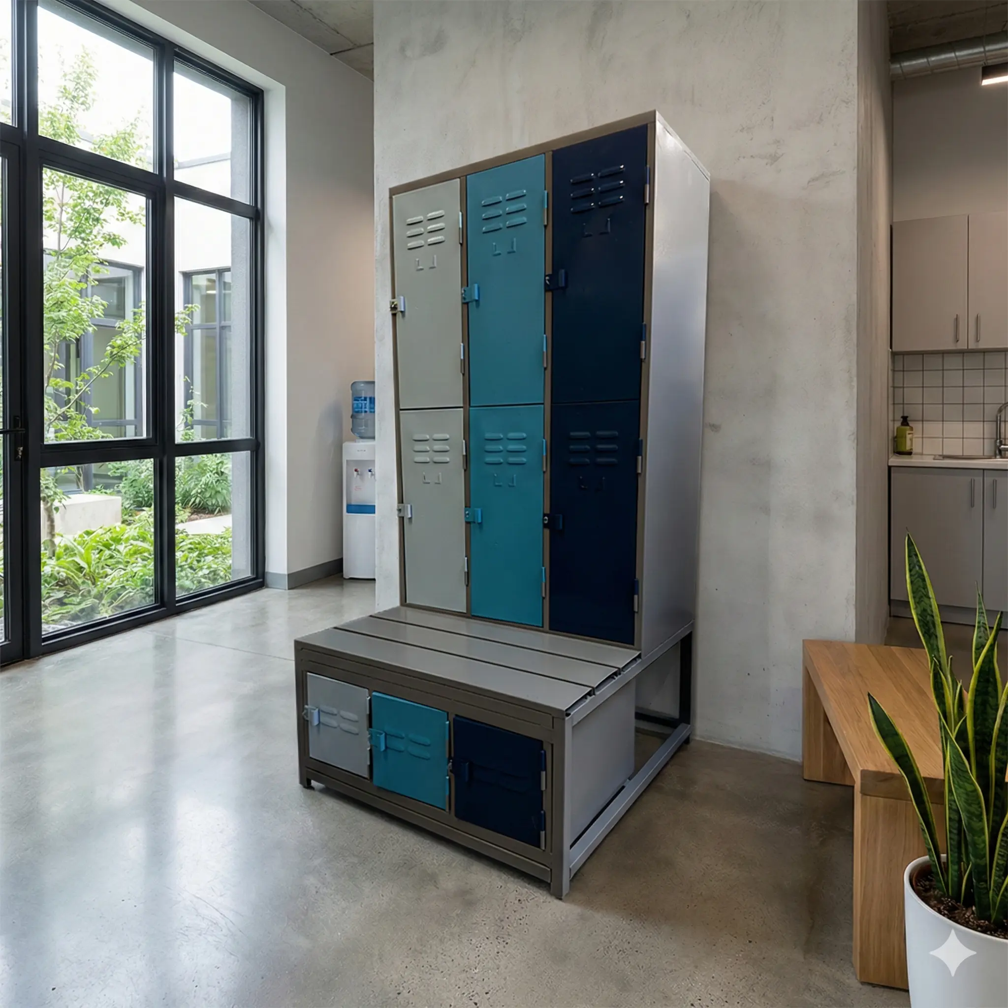 Locker Minería - 09 Puertas | Banca incluida (vista alterna)