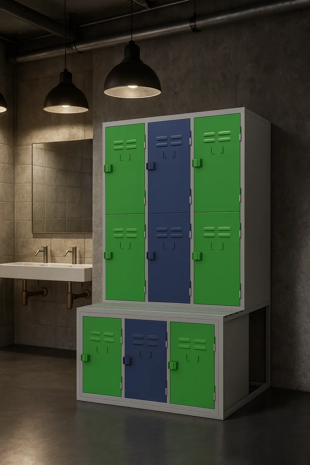 Locker Minería Especial - 09 Puertas | Banca incluida (vista alterna)