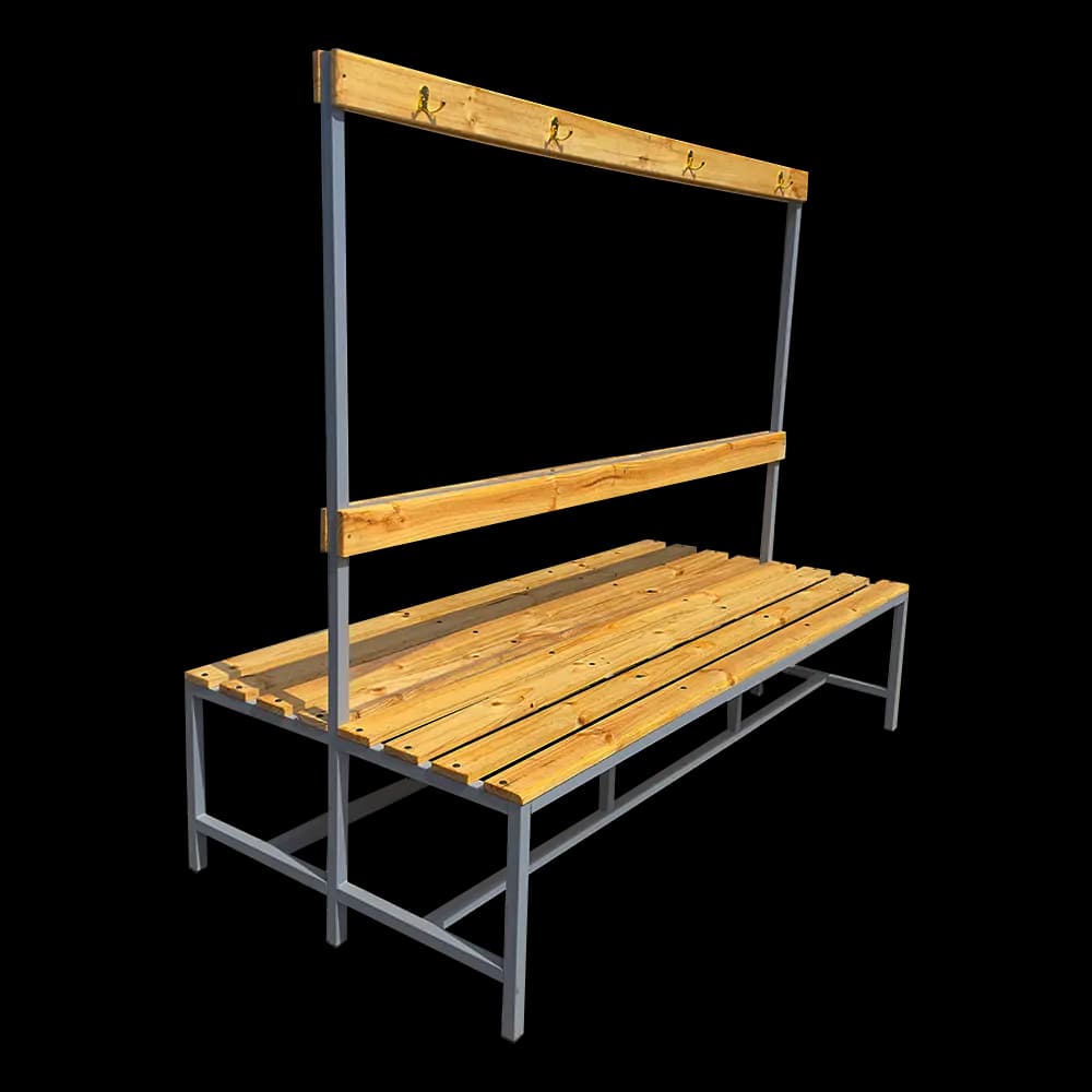Bancas Dobles de Madera con Perchero - 200