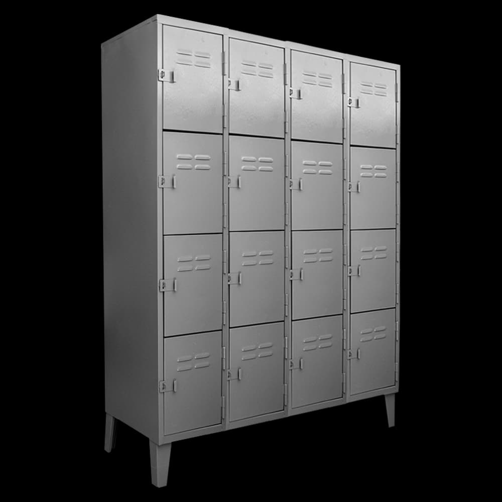 Locker Metálico Casillero de 16 Puertas – 4 Cuerpos Cuadruples
