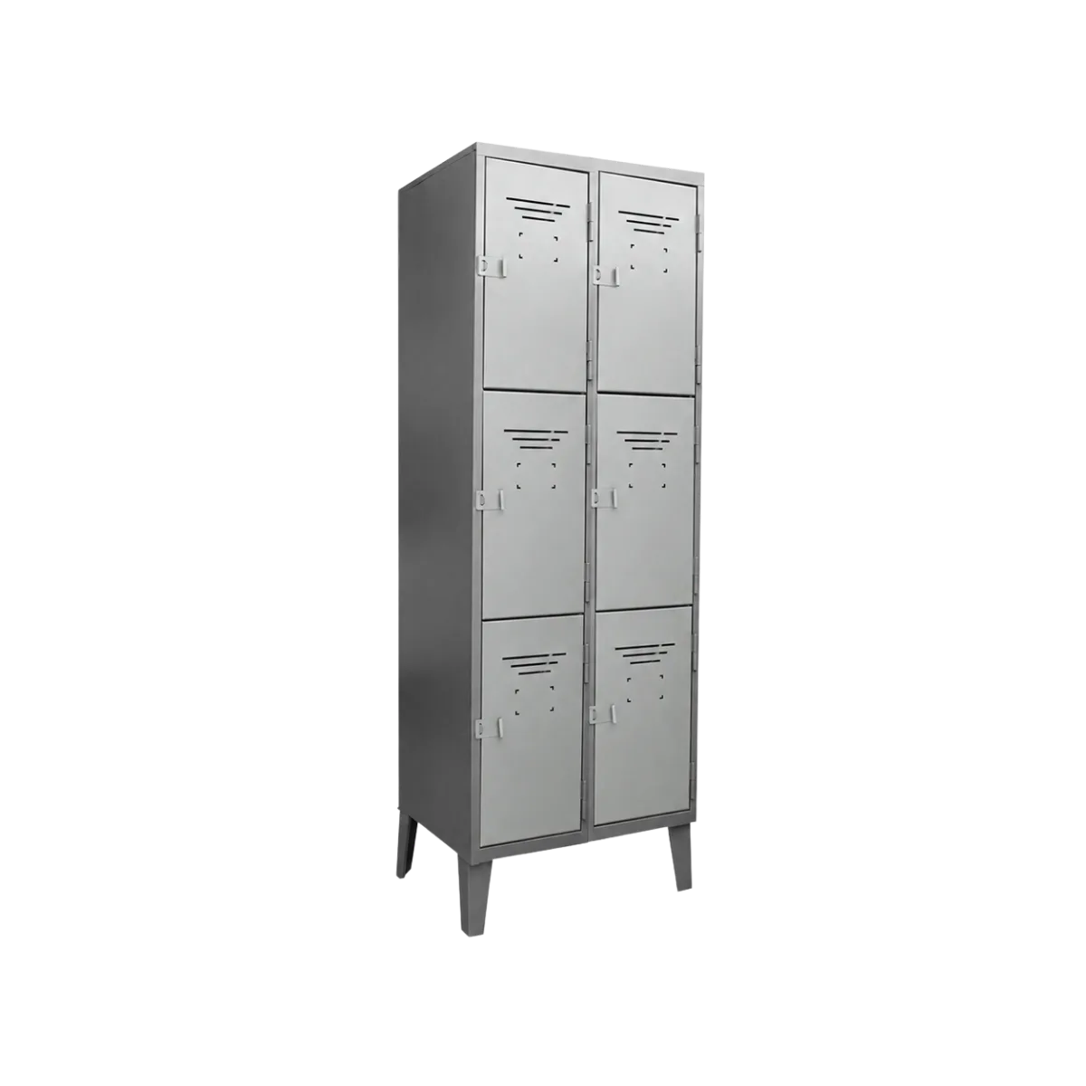 Locker metálico de 6 puertas en dos cuerpos triples